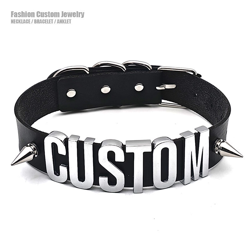 Body Jewelry Goth - Punk Rivet Customized Letters Collar Spikes