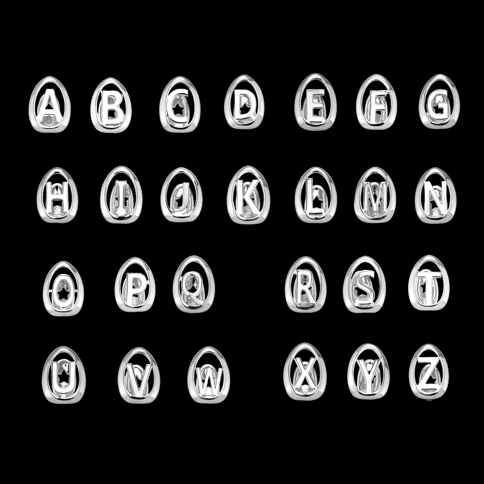 Body Jewelry Men - YOUNGX 26 Initial Letters Hollow Teeth