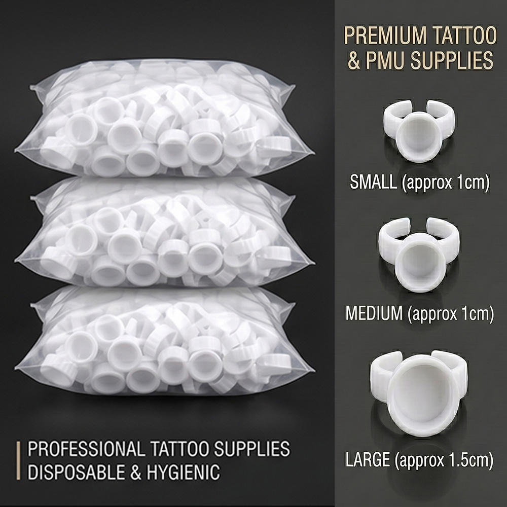 Body Jewelry Tattoo - Tattoo Ink Ring Cups Disposable Plastic