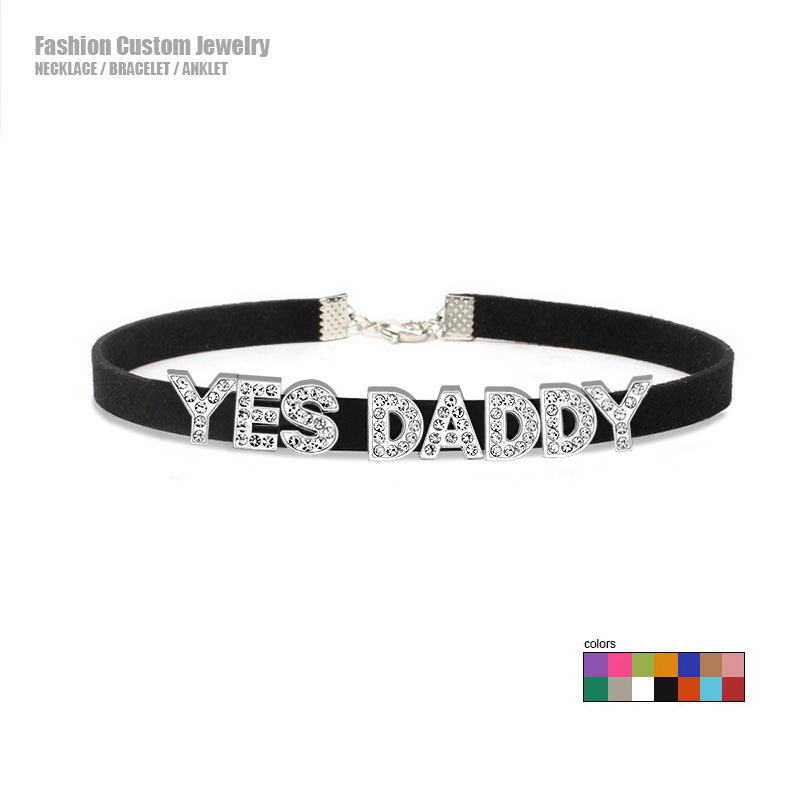 Body Jewelry Goth - Sexy Rhinestone Letters YES DADDY Choker