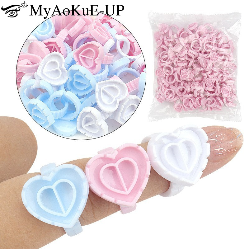 Body Jewelry Tattoo - 100Pcs Disposable Glue Ring Holder Eyelash