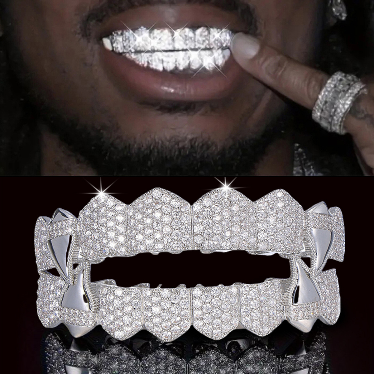 Body Jewelry Men - RACHELZ Mixed 8/8 Top Bottom Iced