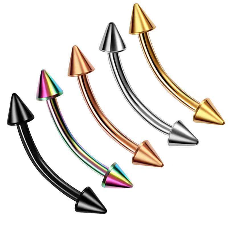 Eyebrow Curved Barbell - 2Piece Titanium Steel Eyebrow Piercing Stud
