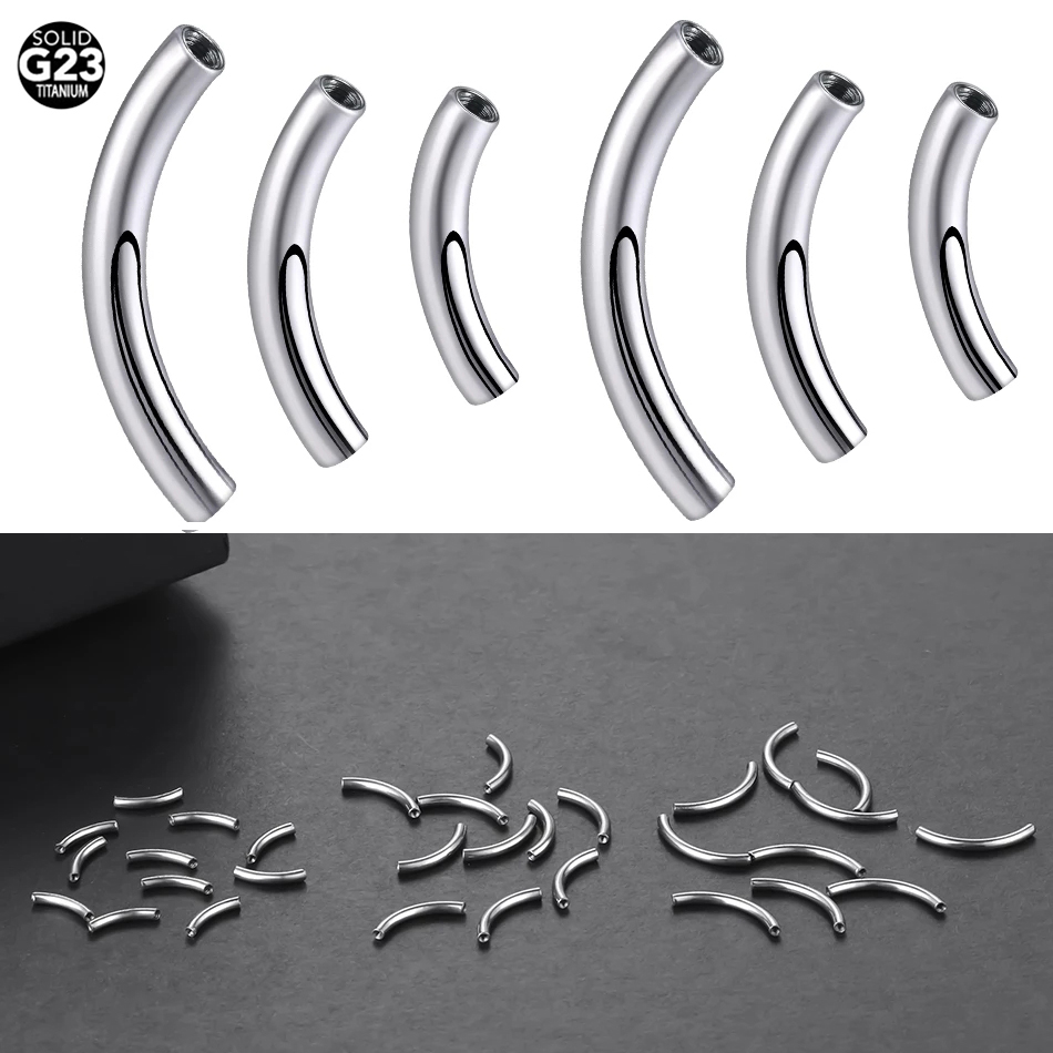 Eyebrow Curved Barbell - 10Pcs/set G23 Titanium Internally Threaded Curved