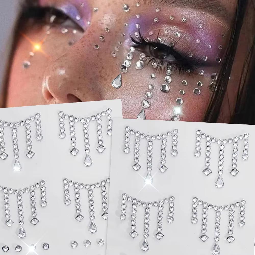 Body Jewelry Tattoo - 1/5 Sheets Face Jewels Stickers DIY