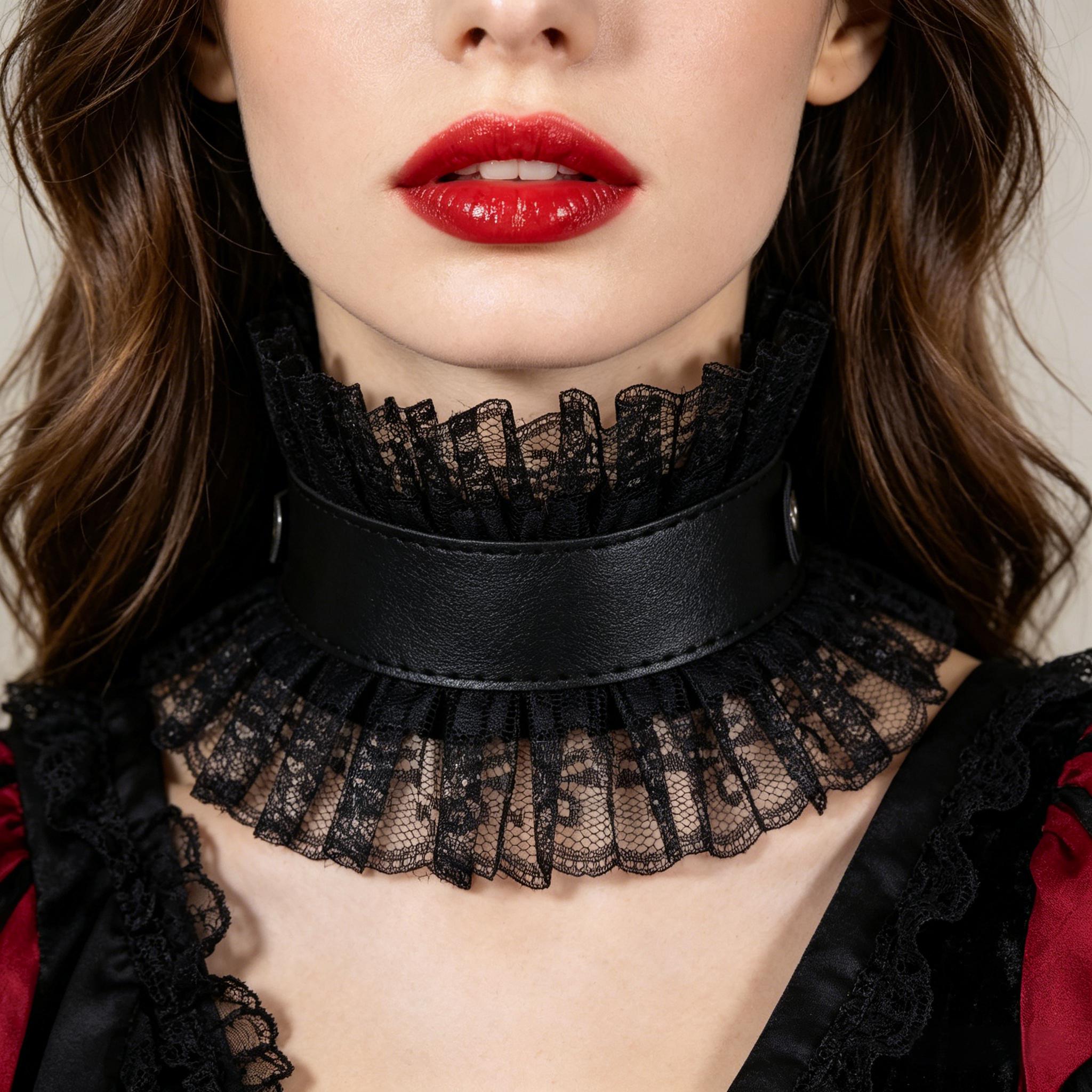 Body Jewelry Goth - Women Vintage Fake Collar Gothic Black