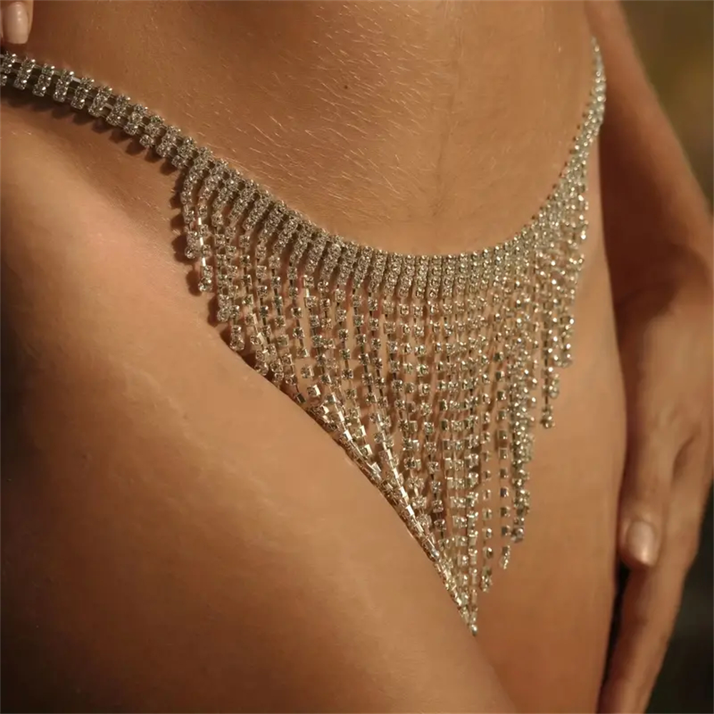 Body Jewelry In Bulk - Gold Silver Tassel Waist Chain for
