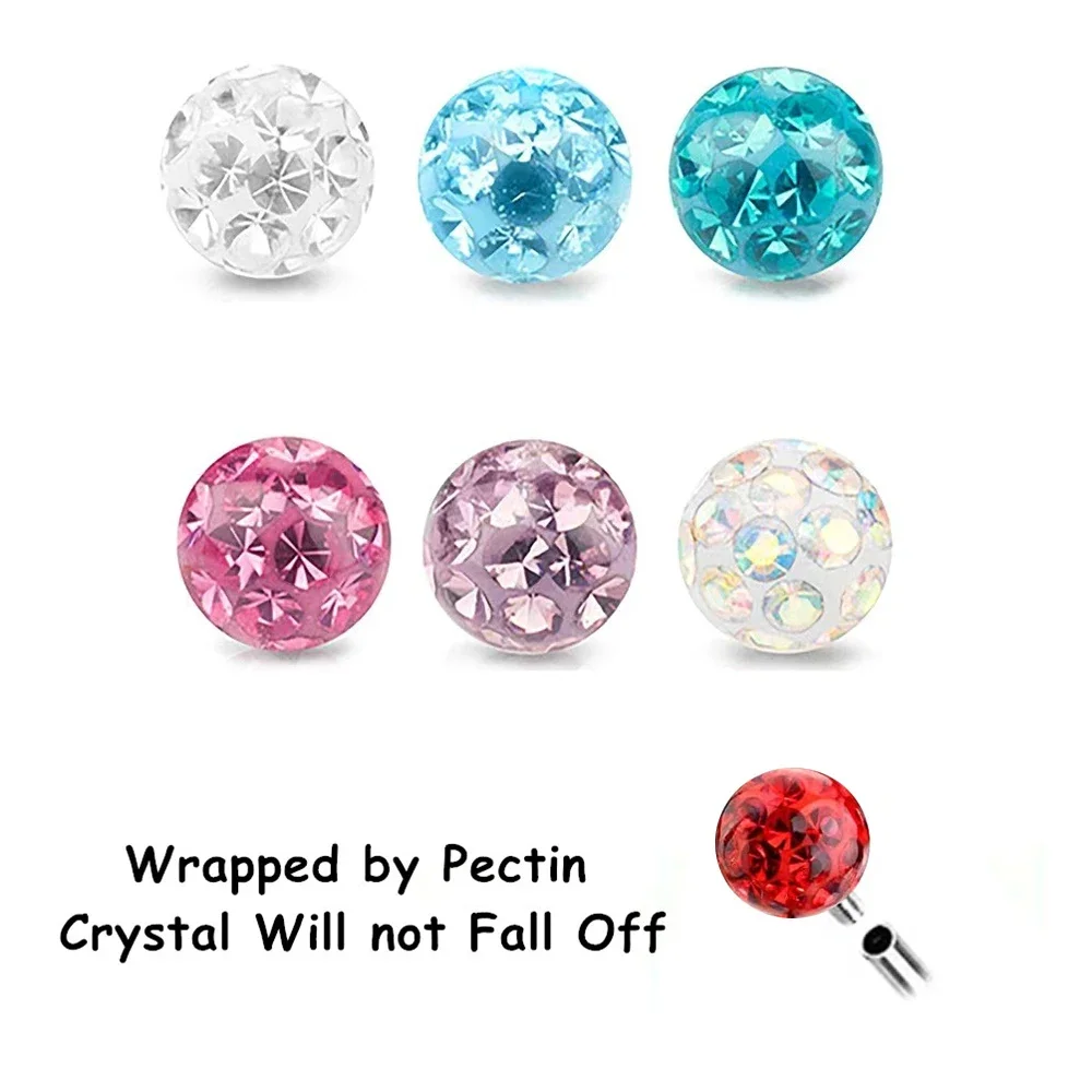 Multi Color Epoxy Crystal 6-10 - Eyebrow Curved Barbell recension och pris