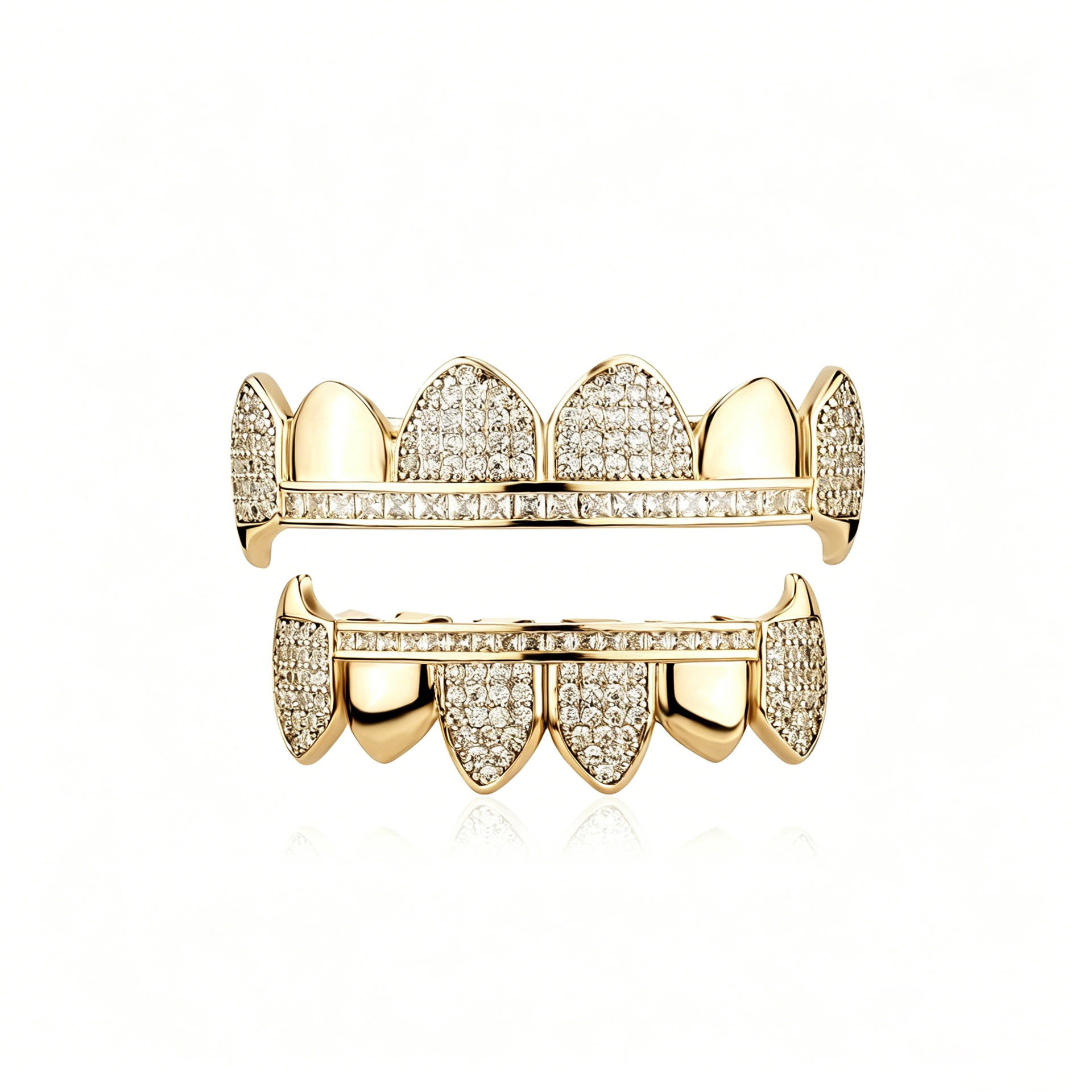 Gold Plated Iced Half Smooth V - Body Jewelry Wholesale recension och pris