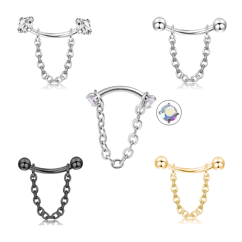 1pc Zircon Ball Cone Eyebrow P - Eyebrow Curved Barbell recension och pris