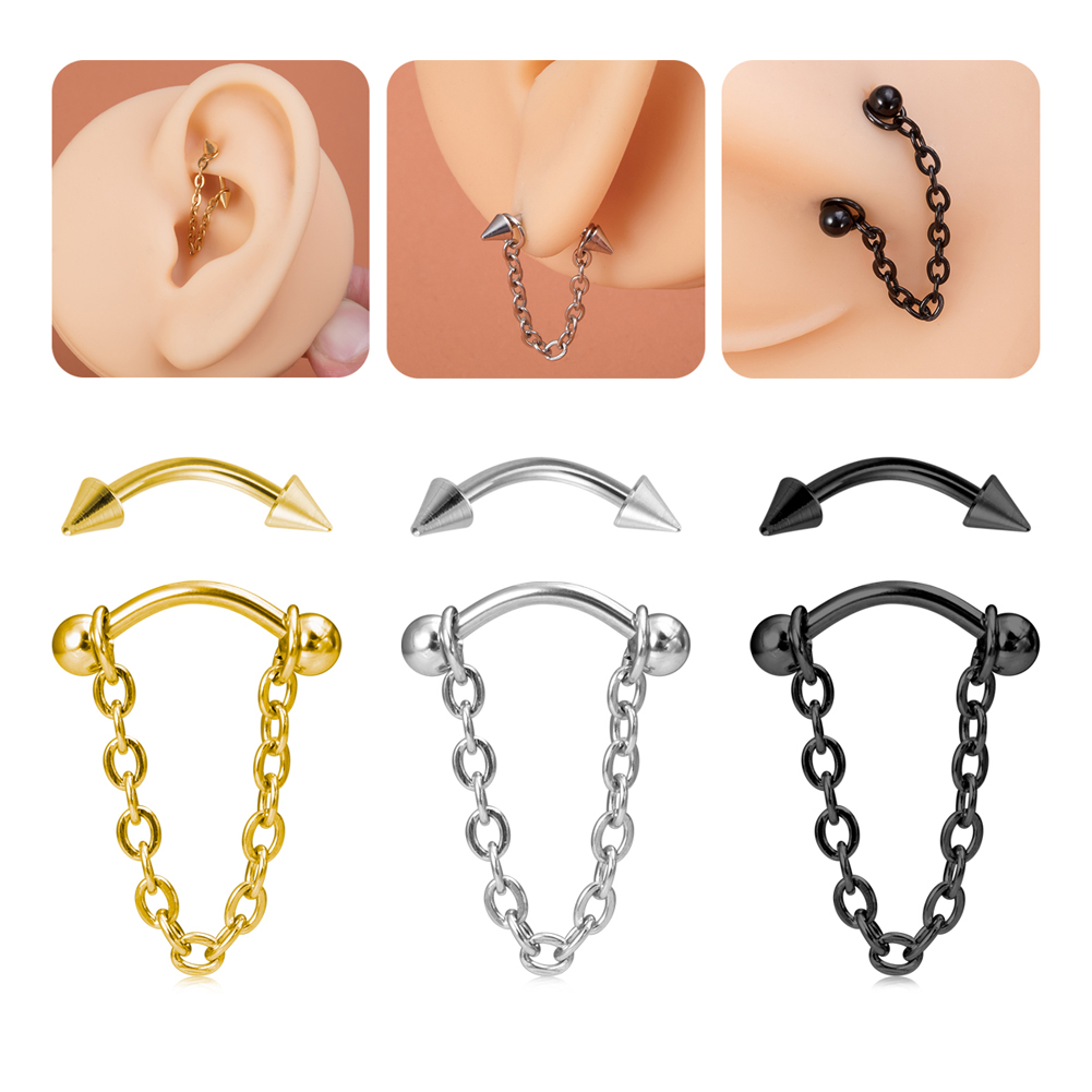 1pc Zircon Ball Cone Eyebrow P - Eyebrow Curved Barbell recension och pris