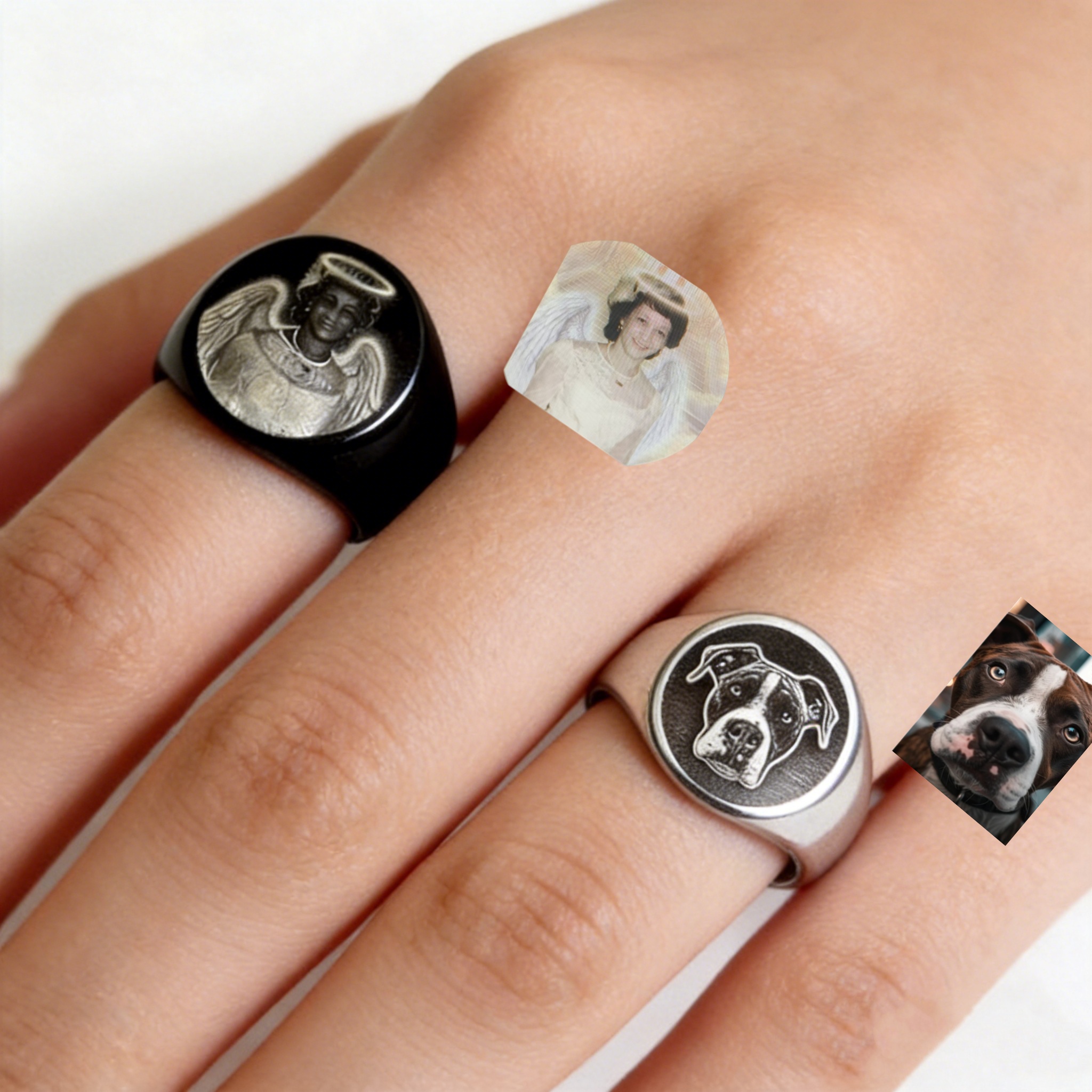 Custom Engrave Photo Signet Ri - Body Jewelry Wholesale recension och pris