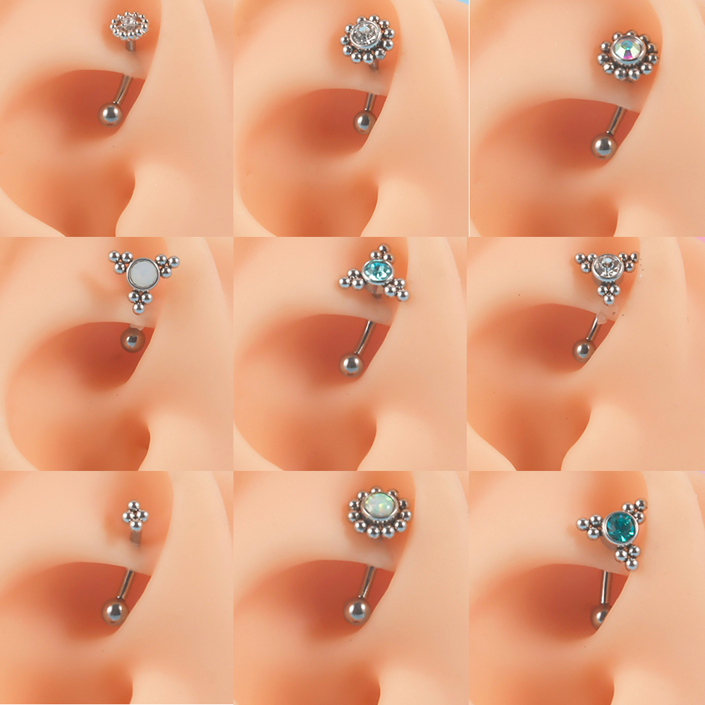 1PC G23 TItanium 16G Crystal R - Eyebrow Curved Barbell recension och pris