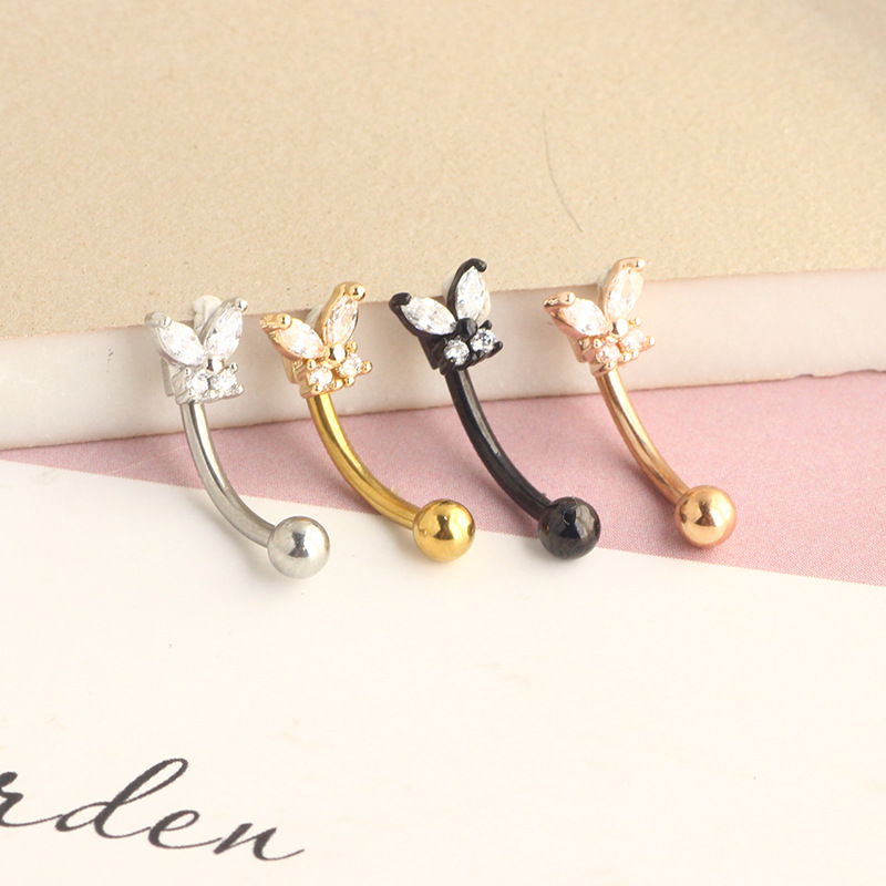 Gold Rook Piercing Jewelry 14K - Eyebrow Curved Barbell recension och pris
