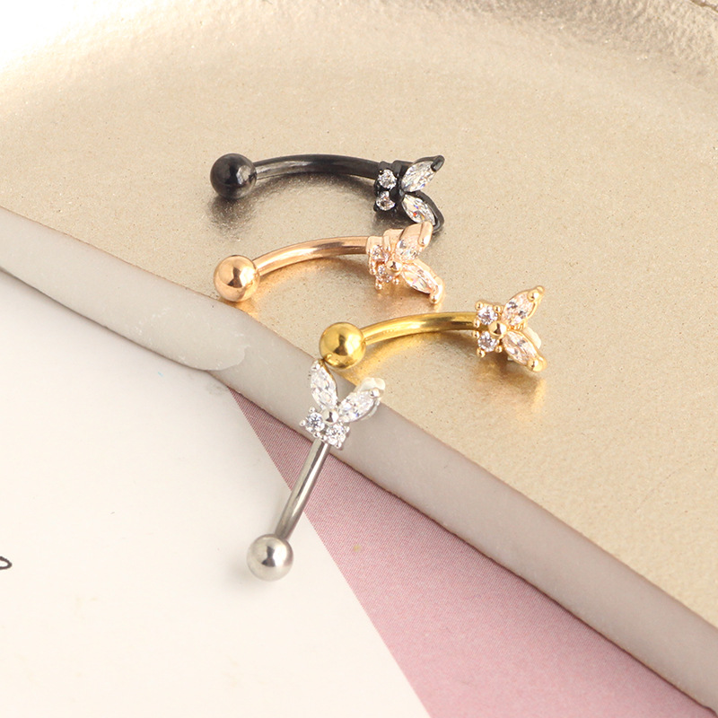 Gold Rook Piercing Jewelry 14K - Eyebrow Curved Barbell recension och pris