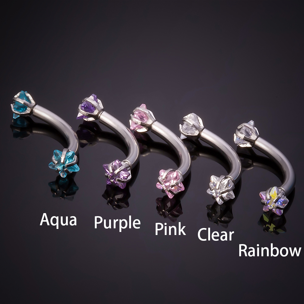 1pc Steel Cubic Zirconia Eyebr - Eyebrow Curved Barbell recension och pris