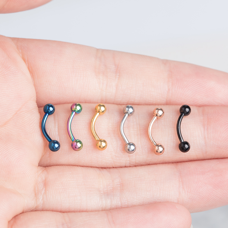 6PCS Stainless Steel Curved Ba - Eyebrow Curved Barbell recension och pris