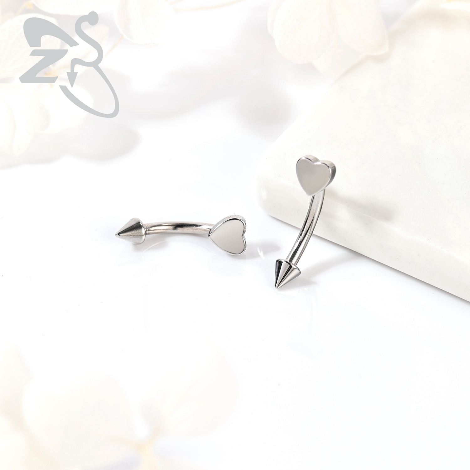 ZS 1PC 16G/18G Star Heart Cros - Eyebrow Curved Barbell recension och pris