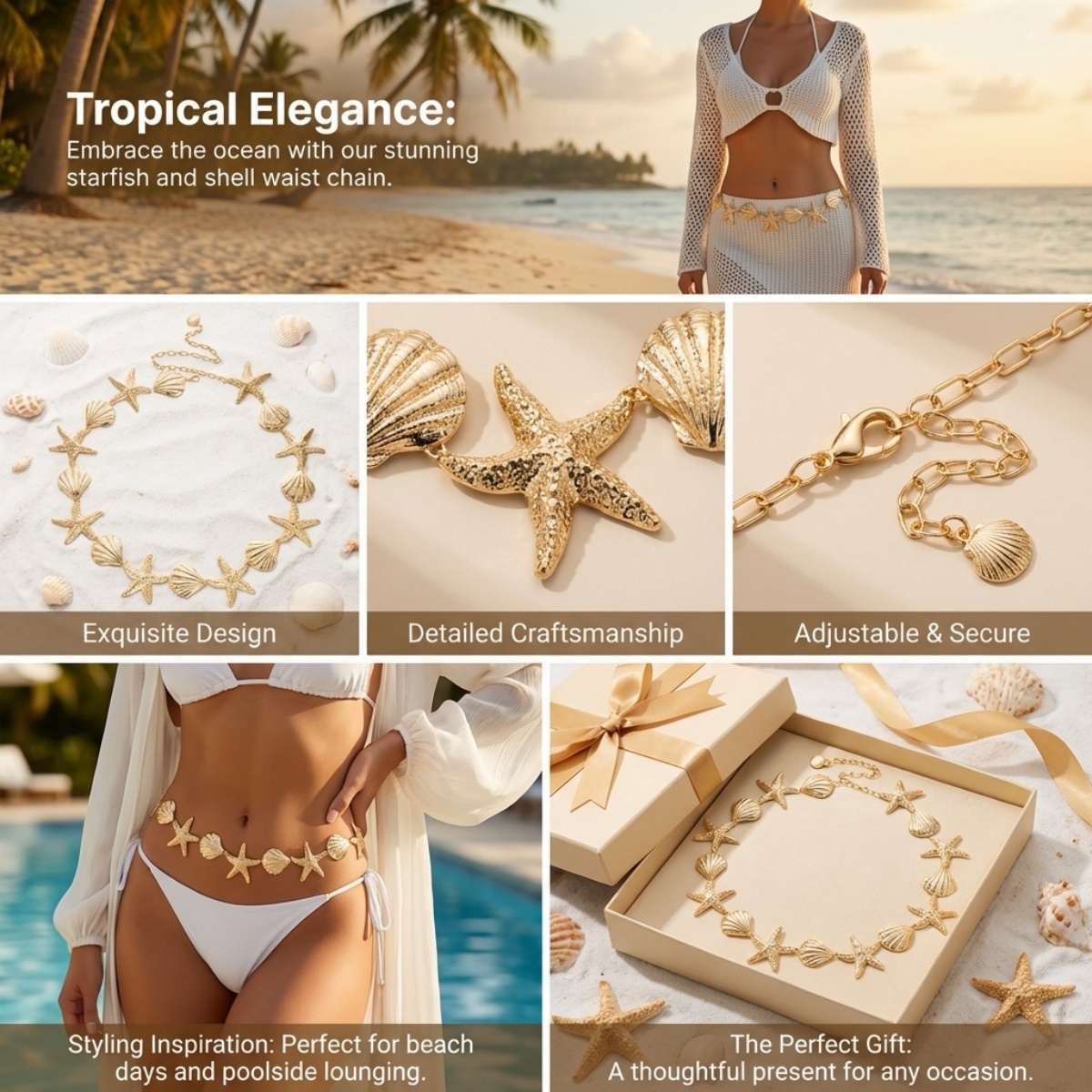 Summer Beach Metal Starfish Sh - Body Jewelry Men recension och pris