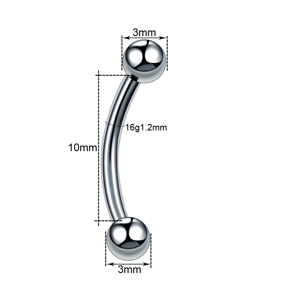 1pc Titanium Ball Eyebrow Pier - Eyebrow Curved Barbell recension och pris