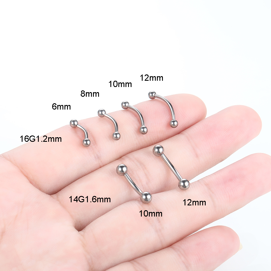 10Pcs/lot G23 Titanium Eyebrow - Eyebrow Curved Barbell recension och pris