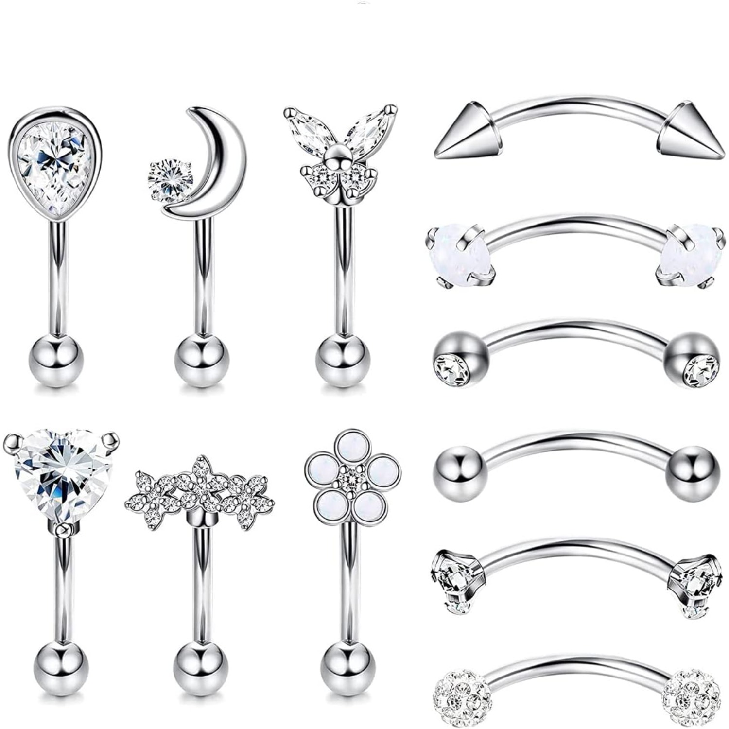 Bobisty 1PC Stainless Steel Cu - Eyebrow Curved Barbell recension och pris