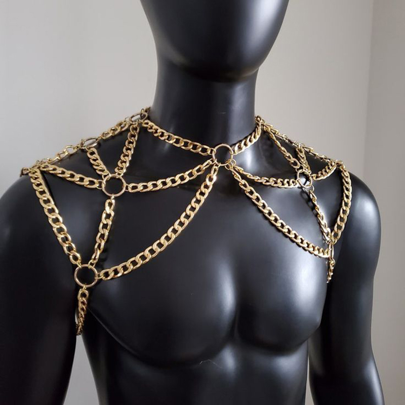 Punk Men Shoulder Body Chain B - Body Jewelry Men recension och pris