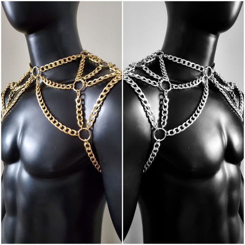 Punk Men Shoulder Body Chain B - Body Jewelry Men recension och pris