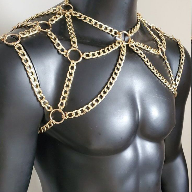 Punk Men Shoulder Body Chain B - Body Jewelry Men recension och pris