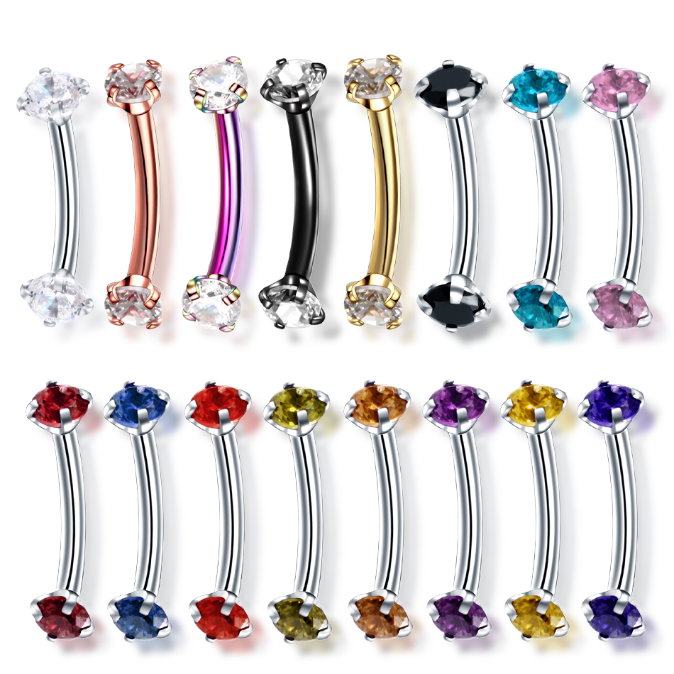1PC Steel Curved Barbell Pierc - Eyebrow Curved Barbell recension och pris