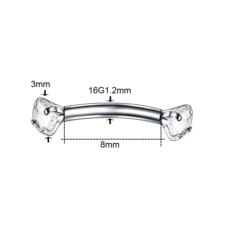 1PC Steel Curved Barbell Pierc - Eyebrow Curved Barbell recension och pris