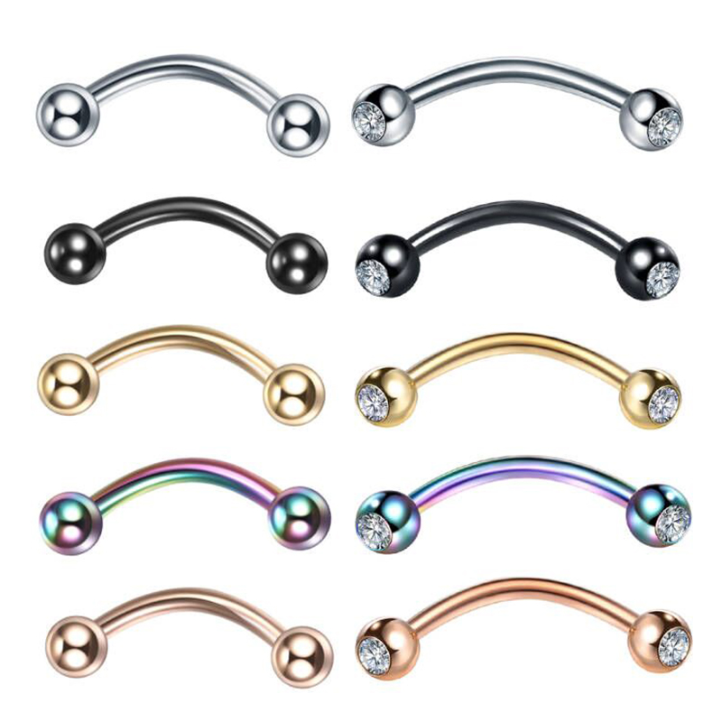 1PC Stainless Steel Crystal Ey - Eyebrow Curved Barbell recension och pris