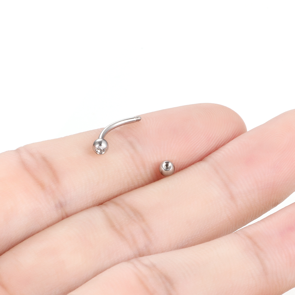 1PC Stainless Steel Crystal Ey - Eyebrow Curved Barbell recension och pris