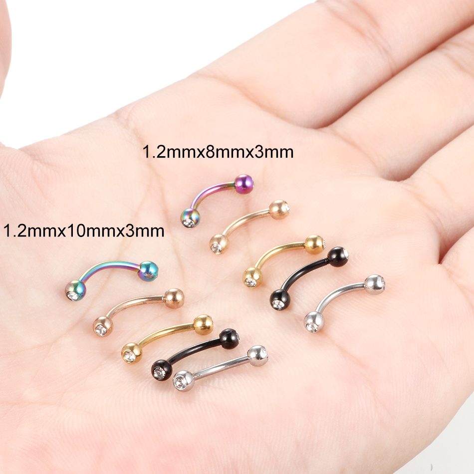1PC Stainless Steel Crystal Ey - Eyebrow Curved Barbell recension och pris