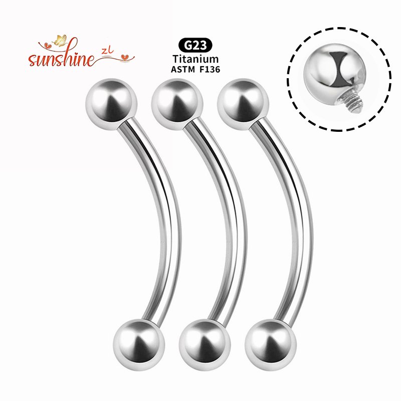 2PCS Internal Thread G23 Titan - Eyebrow Curved Barbell recension och pris