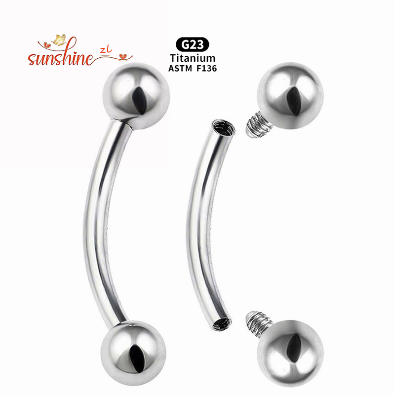 2PCS Internal Thread G23 Titan - Eyebrow Curved Barbell recension och pris