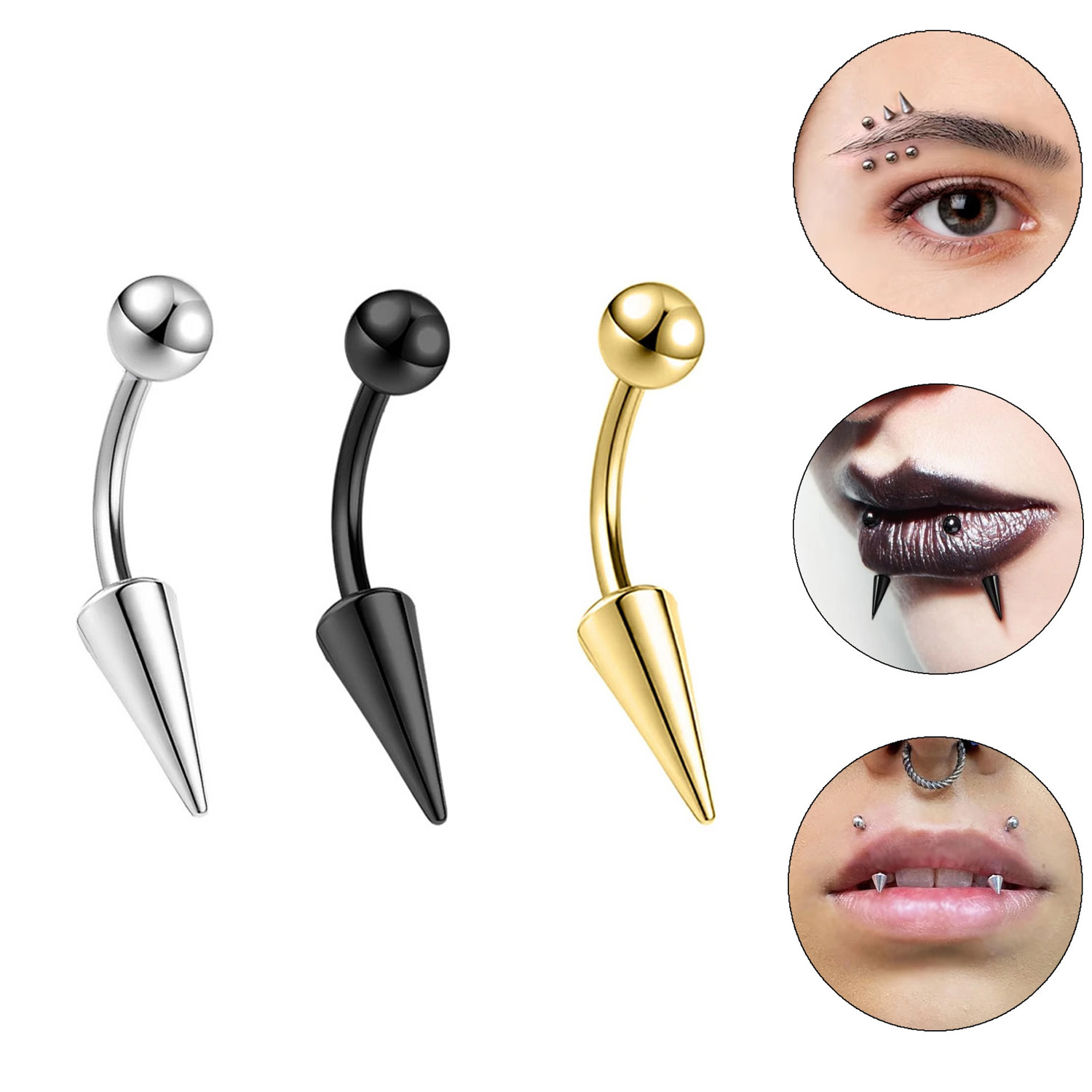 1PC 16G Long Spike Bridge Stai - Eyebrow Curved Barbell recension och pris