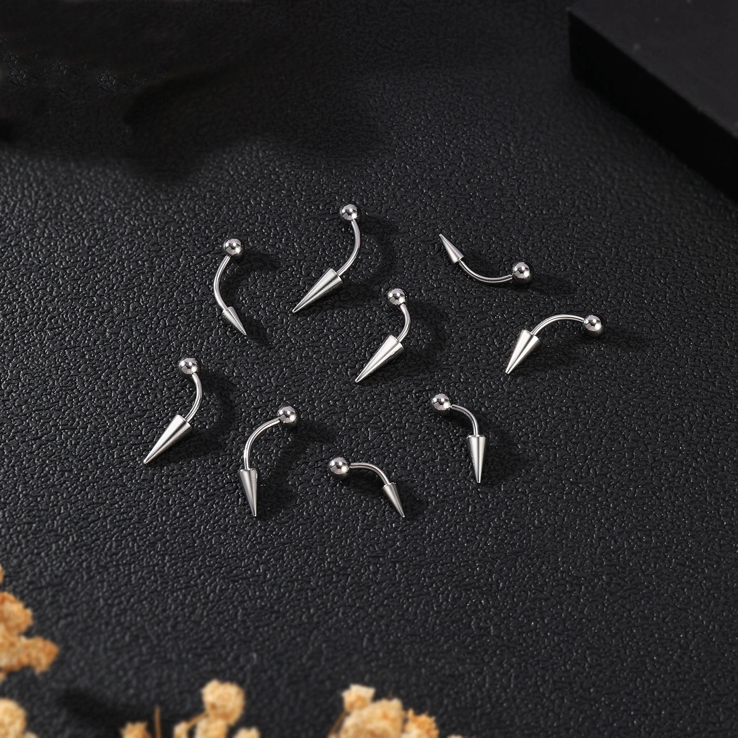 1PC 16G Long Spike Bridge Stai - Eyebrow Curved Barbell recension och pris