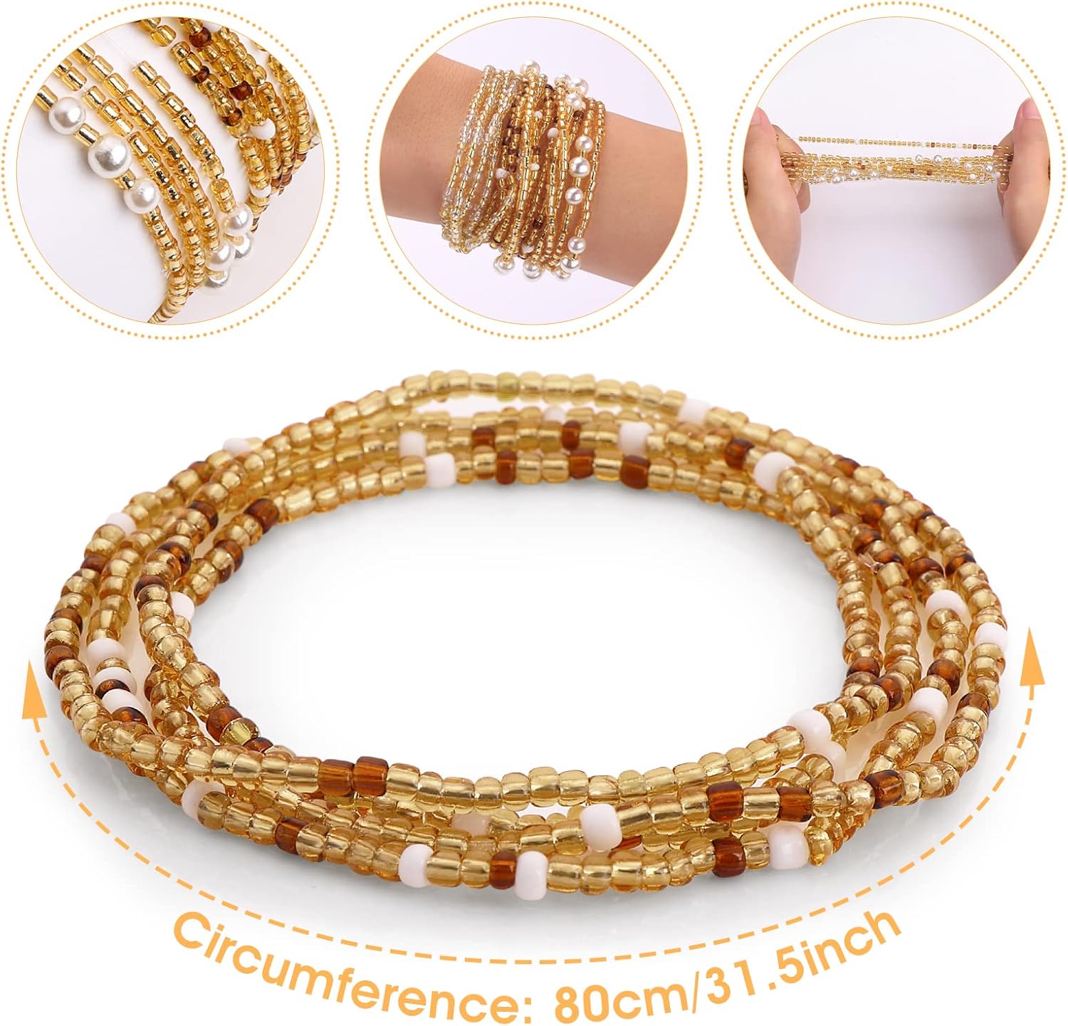 Waist Beads for Women Belly Be - Body Jewelry In Bulk recension och pris