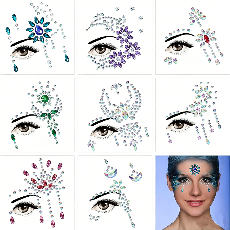Half Face Mermaid Rhinestone S - Body Jewelry Tattoo recension och pris