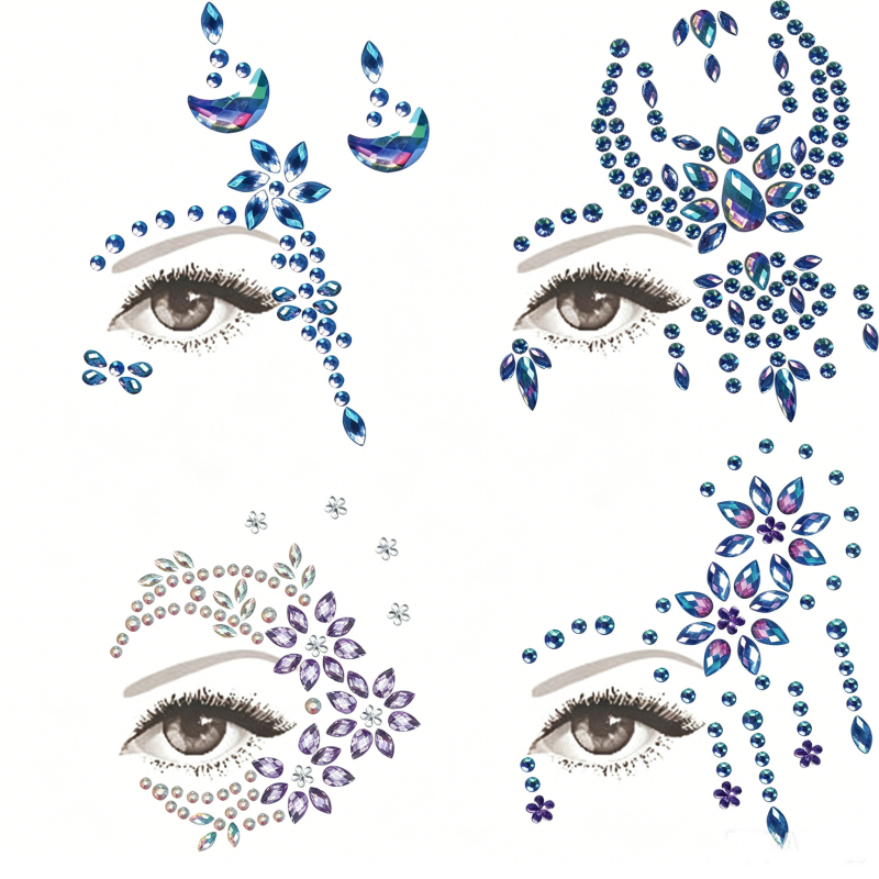 Half Face Mermaid Rhinestone S - Body Jewelry Tattoo recension och pris