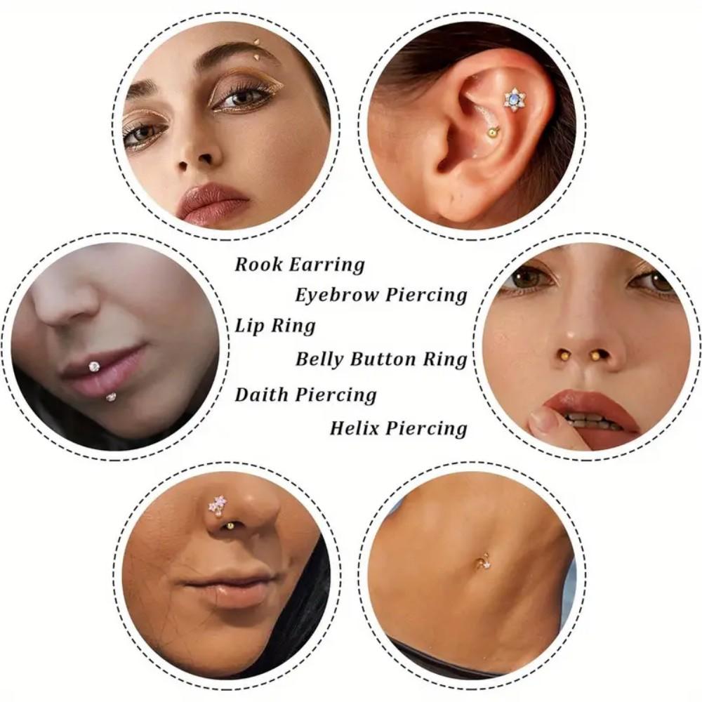 16G Stainless Steel Rook Pierc - Eyebrow Curved Barbell recension och pris