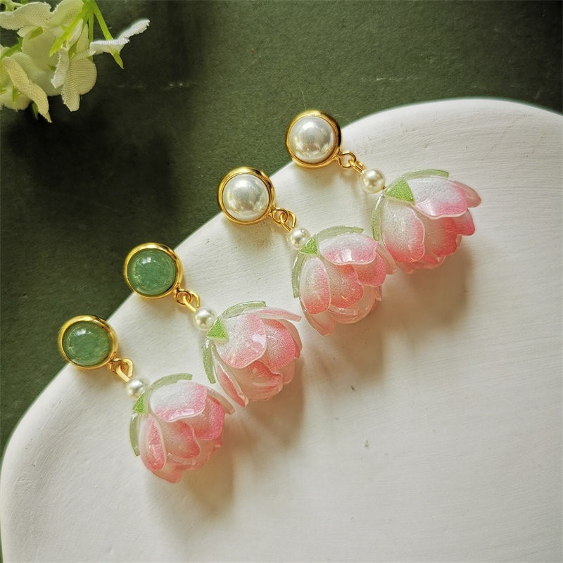 Unique Lotus Flower Drop Earri - Body Jewelry Wholesale recension och pris