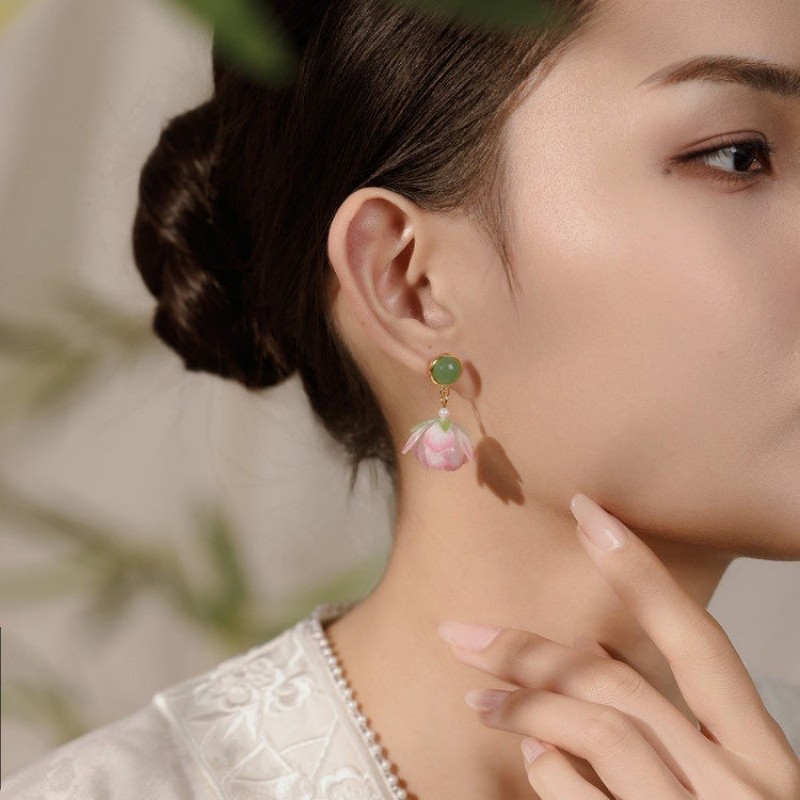 Unique Lotus Flower Drop Earri - Body Jewelry Wholesale recension och pris