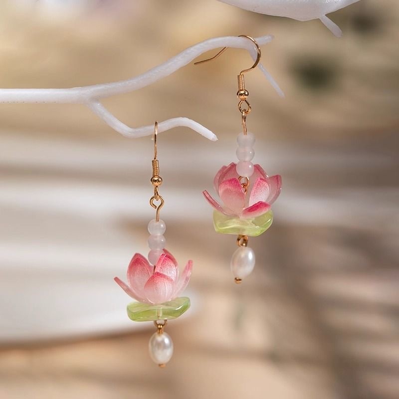 Unique Lotus Flower Drop Earri - Body Jewelry Wholesale recension och pris
