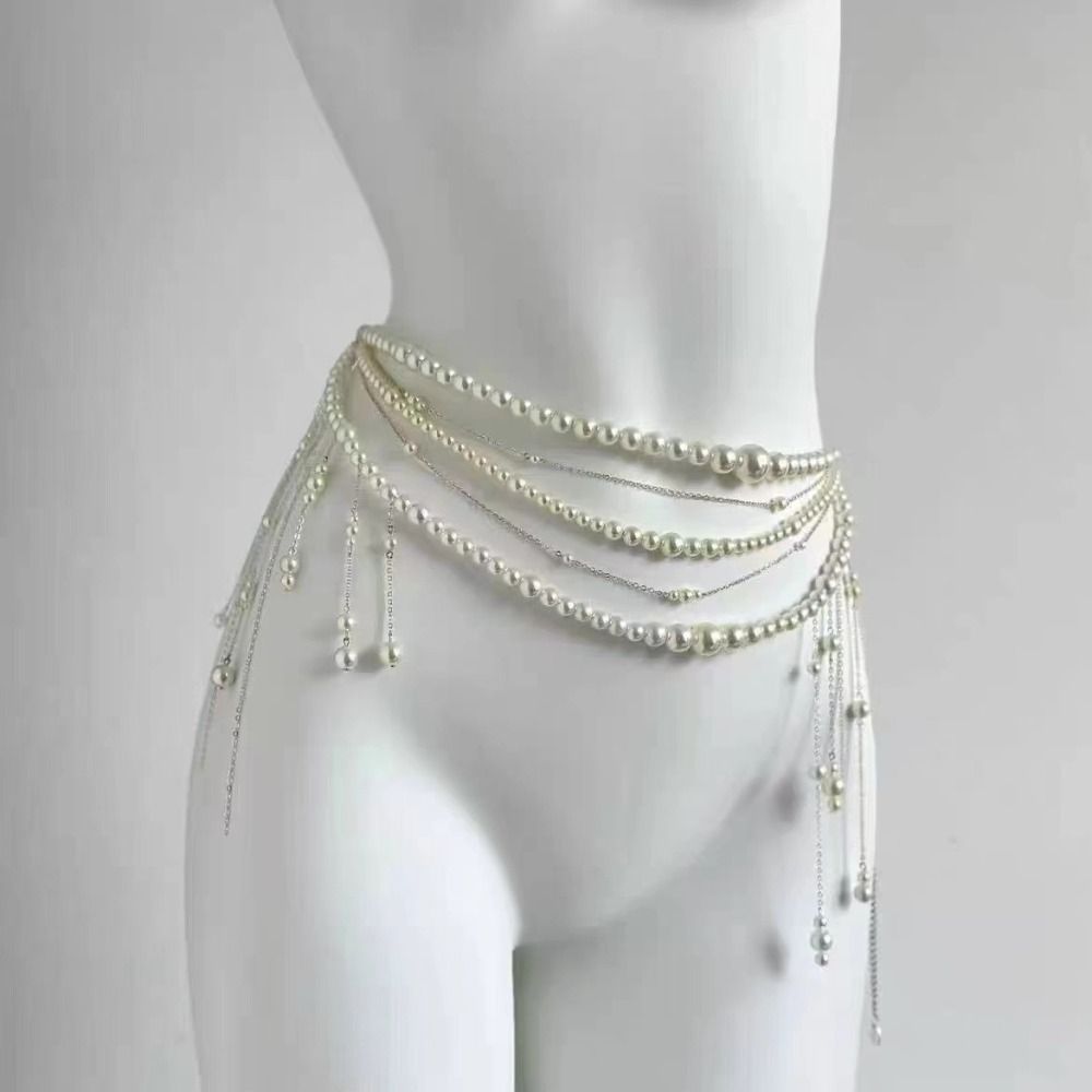 Fashion Elegant Pearl Waist Ch - Body Jewelry In Bulk recension och pris