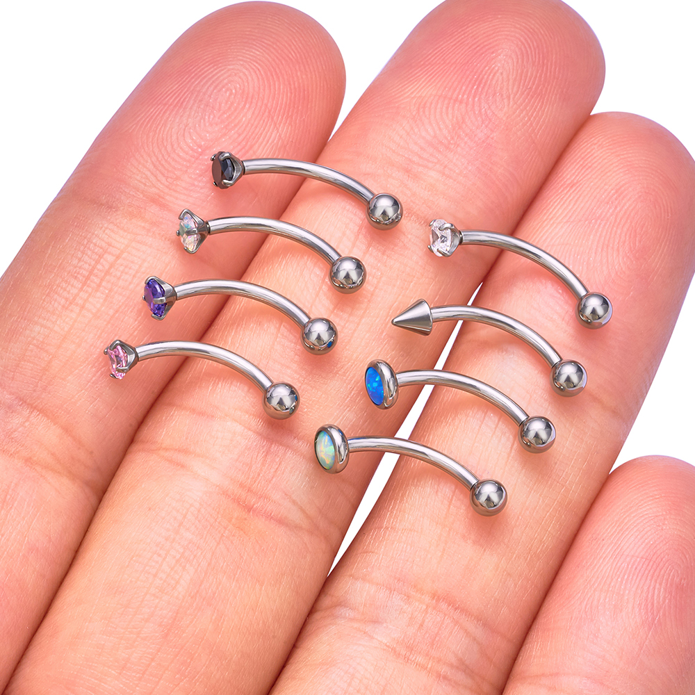 1/5PCS ASTM F136 Titanium Inte - Eyebrow Curved Barbell recension och pris