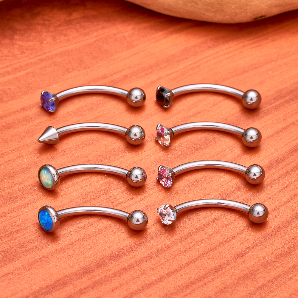 1/5PCS ASTM F136 Titanium Inte - Eyebrow Curved Barbell recension och pris
