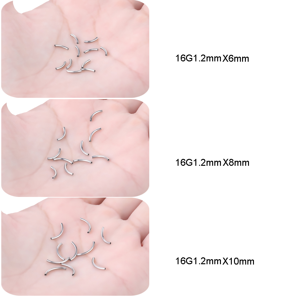 10Pcs/set G23 Titanium Interna - Eyebrow Curved Barbell recension och pris