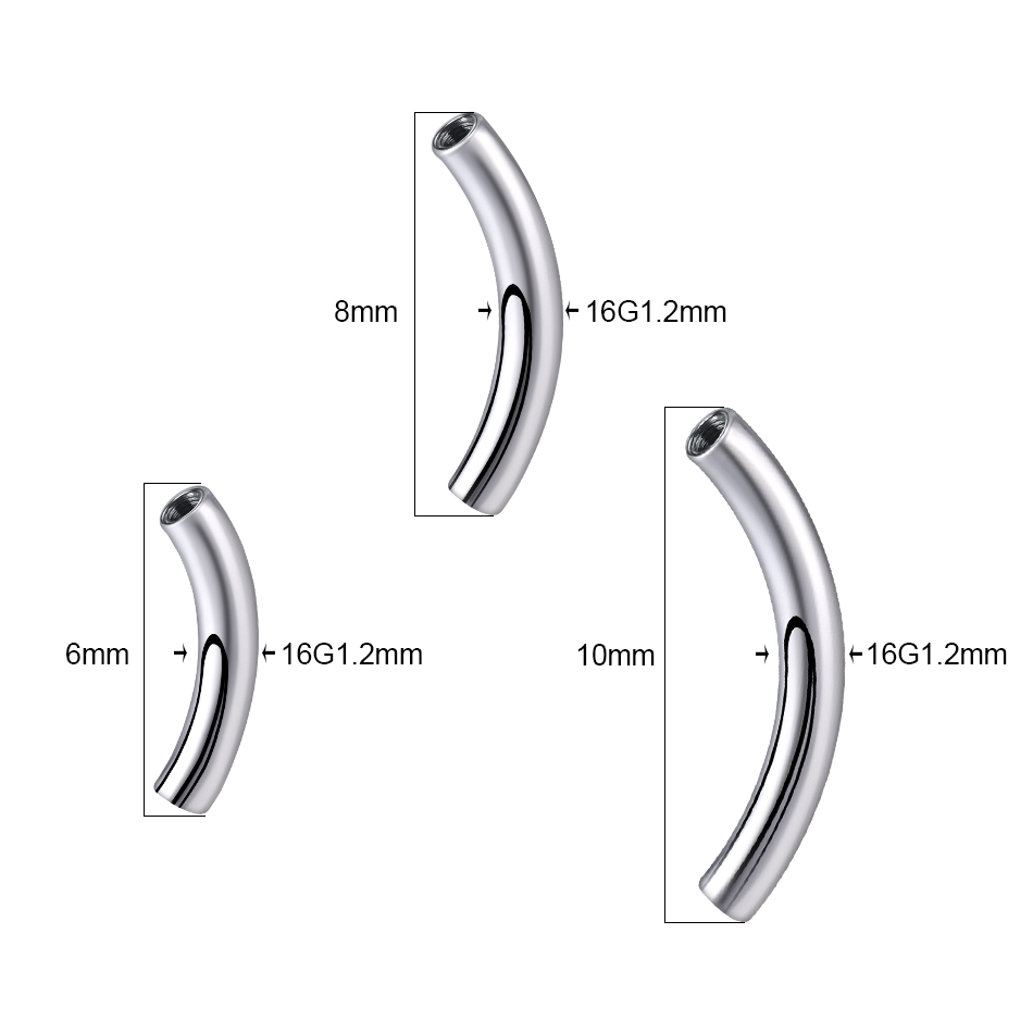 10Pcs/set G23 Titanium Interna - Eyebrow Curved Barbell recension och pris